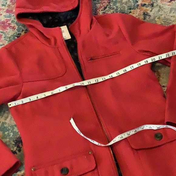 CARVE DESIGNS Red Festive Wool Blend Pea Coat M - Picture 9 of 11